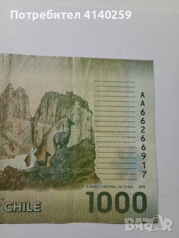 ЧИЛИ БАНКНОТА 1000 ПЕСО 2016 Г , снимка 4 - Нумизматика и бонистика - 52556836