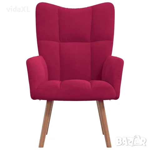 vidaXL Релакс стол, виненочервен, кадифе, снимка 3 - Дивани и мека мебел - 56146844