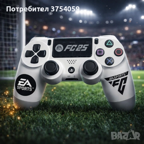 Безжичен джойстик за PS4 с тъчпад, вибрация и LED осветление – FC25 / GTA дизайн, снимка 4 - Друга електроника - 53124308