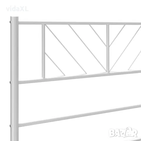 vidaXL Метална рамка за легло с горна табла, бяла, 80x200 см, снимка 8 - Спални и легла - 56147390