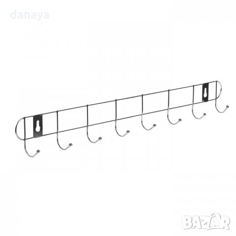 762 Метална закачалка за стена с 8 куки за закачане 48см, снимка 2 - Закачалки - 31440217