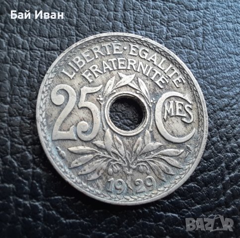 Стара монета 25 сантима 1929 г. Франция- красива !, снимка 5 - Нумизматика и бонистика - 42219448
