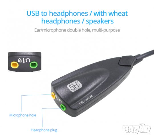 Универсален Портативен Мини Аудио Адаптер Xear 3D USB 3D 7.1 Канална Звукова Карта + 3.5мм Интерфейс, снимка 10 - Аудиосистеми - 35169236