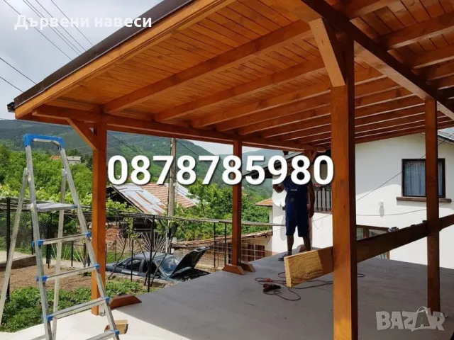 Дървени навеси Изграждане на покриви дървени тераси , снимка 9 - Ремонти на покриви - 49944497