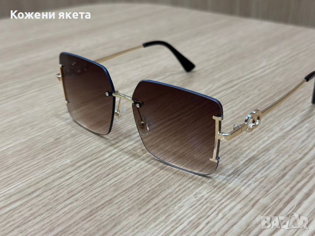 Слънчеви кафеви очила със златни рамки GC, снимка 6 - Слънчеви и диоптрични очила - 44529688