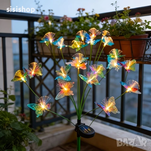 Декоративни соларни лампи с пеперуди – Водоустойчиви RGB цветове, идеални за цветни лехи и алеи 4986, снимка 9 - Декорация за дома - 54070683