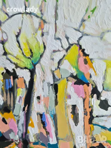 Иван Яхнаджиев Къща и дърво 2024 година маслени бои №23, снимка 3 - Картини - 49250437