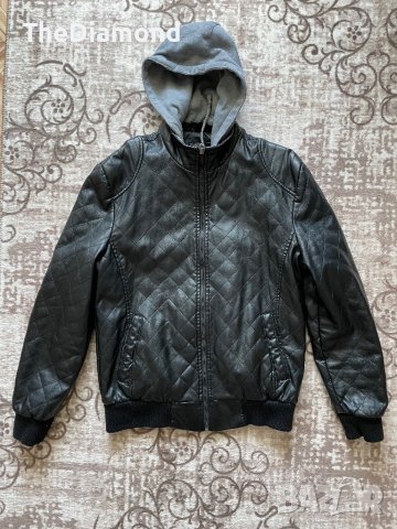 Мъжко кожено яке L, снимка 4 - Якета - 38282548