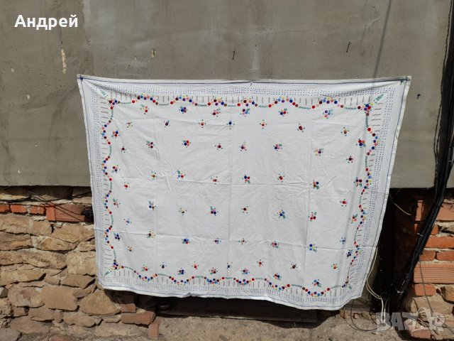 Стара бродирана покривка за маса #6