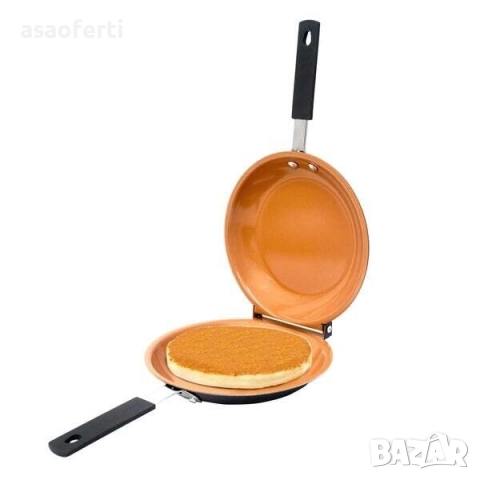 🥞 Двоен Тиган за Палачинки, Омлети и Тортили – Незалепващо Покритие и Бързо Обръщане, снимка 3 - Съдове за готвене - 52557643