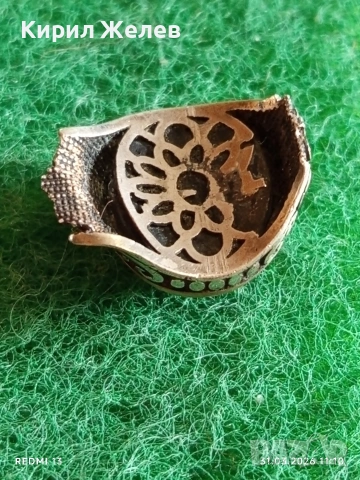 Счупен сребърен пръстен с камък КАРНЕОЛ 51702, снимка 5 - Пръстени - 54037074