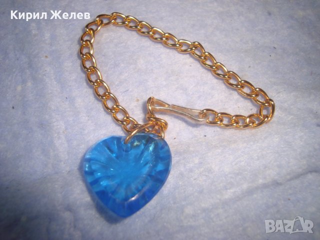 СЪРЧИЦЕ СИНЬО от СИНТЕТИКА с ПОЗЛАТЕНО СИНДЖИРЧЕ АРТ ВИСУЛКА ГРИВНИЧКА 8069, снимка 4 - Други - 37053635