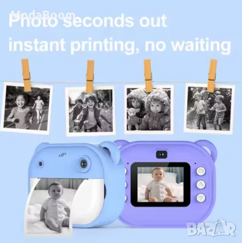 Детска моментална камера HD 1080p – Идеалният подарък за малките творци, снимка 5 - Други - 48201001