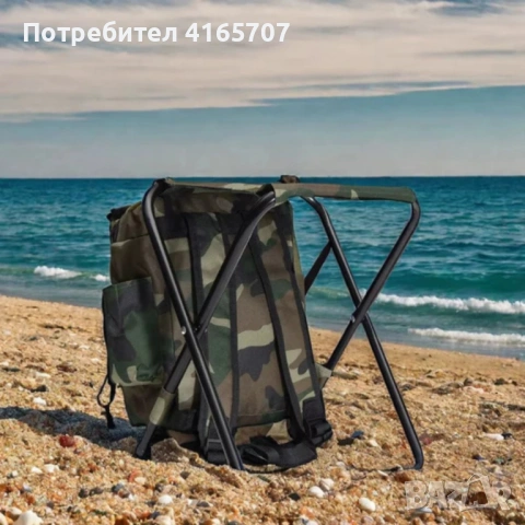 Камуфлажна раница-табуретка 2 в 1 – Удобство и практичност за къмпинг, риболов и туризъм, снимка 2 - Къмпинг мебели - 54305931
