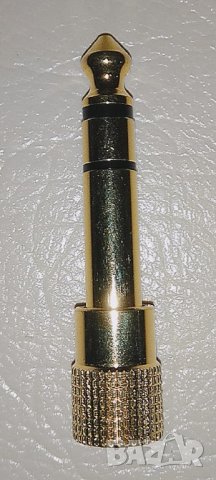 Позлатен 6.3 > 3.5 мм стерео адаптер  за слушалки , снимка 1