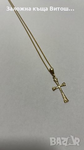 Златен синджир с висулка кръст 14к / 1.95 гр., снимка 2 - Колиета, медальони, синджири - 42853267