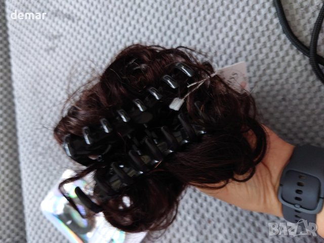 100% човешка коса, вълнисти къдрави шиньони, (естествено черно), снимка 7 - Аксесоари за коса - 42076739