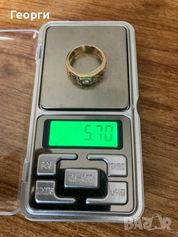 Златен мъжки пръстен 14 карата, снимка 3 - Пръстени - 53372785