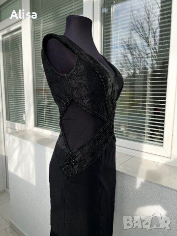 Официална черна рокля с гол гръб, снимка 3 - Рокли - 38983210