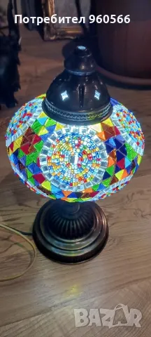 Ретро витражна лампа, снимка 3 - Настолни лампи - 48921617