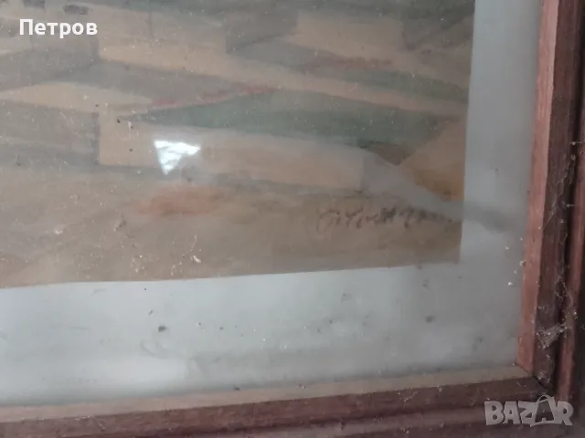 картина акварел 47/42 см, снимка 3 - Картини - 49778705