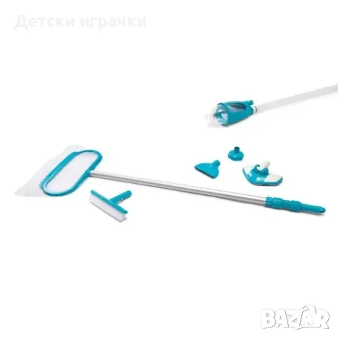 Комплект за почистване на басейн Intex 279см, Телескопичен прът, Четка, Кепче, Подочистачка, маркуч , снимка 3 - Басейни и аксесоари - 49899534