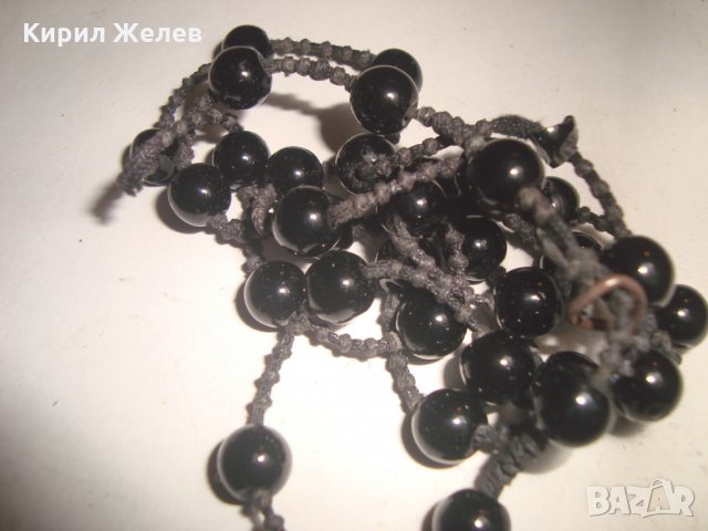 СТИЛНО ЧЕРНО КРИСТАЛНО СТЪКЛО КОЛИЕ РЪЧНА ИЗРАБОТКА 6440, снимка 5 - Колиета, медальони, синджири - 31369067