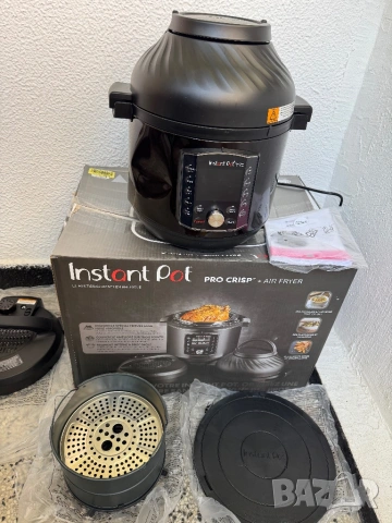 Мултикукър Instant Pot Pro Crisp + Air Fryer 11-в-1: 7.6L, EvenCrisp, 1500W Професионално Готвене!