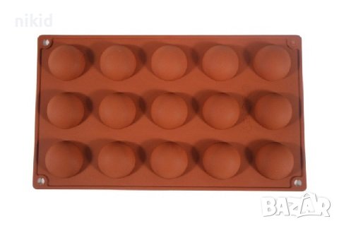 3D 15 бр полукръг топчета топче средни силиконов молд форма желирани бонбони фондан шоколад гипс, снимка 4 - Форми - 32466729