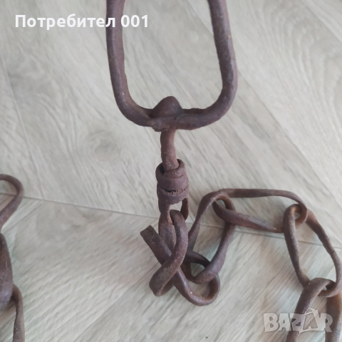 70 см Стар кован синджир с вирбел, снимка 4 - Антикварни и старинни предмети - 52288806