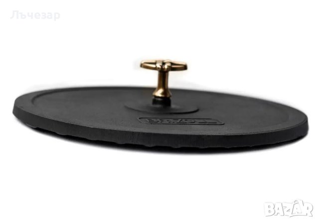 Чугунен прес за грил тиган, снимка 2 - Съдове за готвене - 11530302