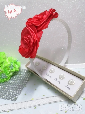 Диадема ''Две червени рози'', снимка 3 - Аксесоари за коса - 44458012