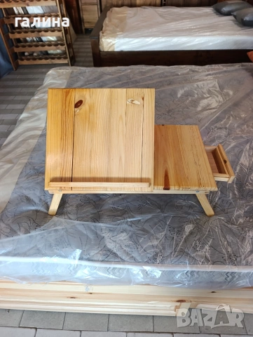 Дървена масичка за легло с регулируе плот с 5 степени, снимка 2 - Други - 54351085
