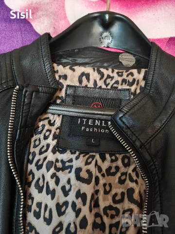 Дамско кожено яке перно, снимка 2 - Якета - 54168619