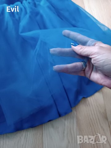 Синя пола пачка с тюл, снимка 3 - Поли - 37518305