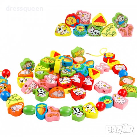 3560 Дървени фигурки за нанизване, снимка 2 - Образователни игри - 37817432