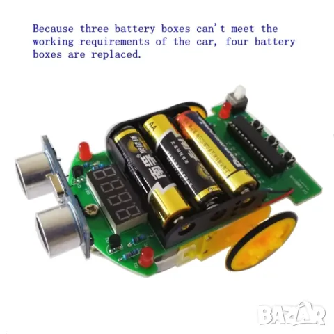 Комплект за сглобяване D2-4 Ranging Car за Arduino, снимка 4 - Друга електроника - 48046576