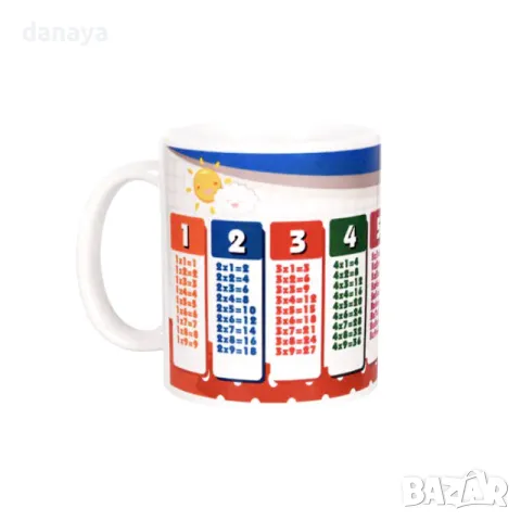 1613 Керамична чаша с принт Таблицата за умножение, снимка 2 - Чаши - 29579579