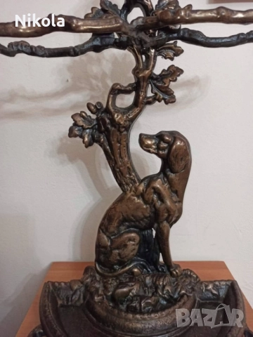 Викторианска чугунена стойка за чадъри с хрътка. Период 1920-1929, снимка 4 - Антикварни и старинни предмети - 52011672