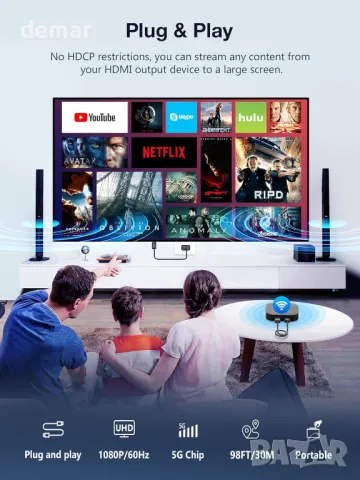 TIMBOOTECH Безжичен HDMI трансмитер и приемник, снимка 2 - Друга електроника - 49843871