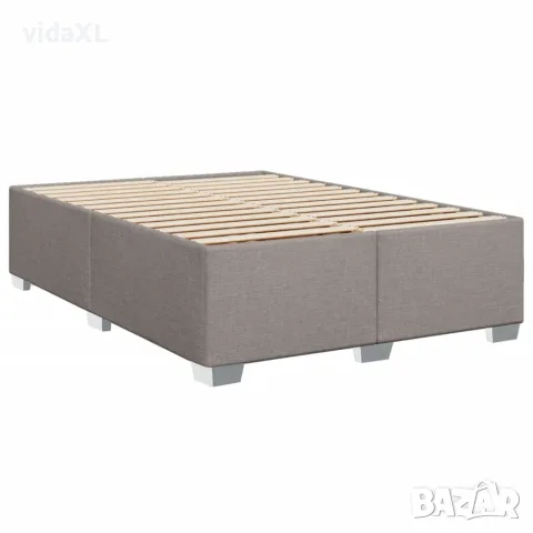 vidaXL Рамка за легло без матрак, таупе, 140x200 см плат, снимка 3 - Спални и легла - 56146957