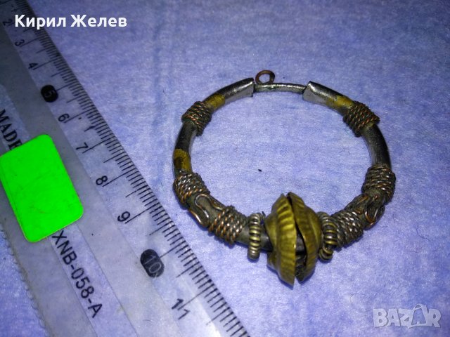 СТАРИННА СРЕБРИСТА ЕтноАРТ ВИСУЛКА МЕД МЕСИНГ СТОМАНА РЪЧНА МАЙСТОРСКА ОРНАМЕНТИРАНА ИЗРАБОТКА 28035, снимка 6 - Антикварни и старинни предмети - 40684987