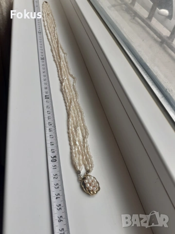 Стар гердан колие огърлица перли седеф винтич дамско бижу, снимка 4 - Антикварни и старинни предмети - 53950989