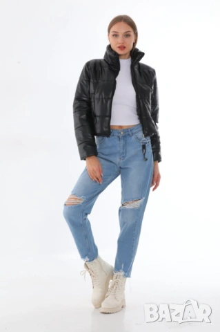 Ново Късо Черно Стилно Дамско Яке , снимка 2 - Якета - 53997889