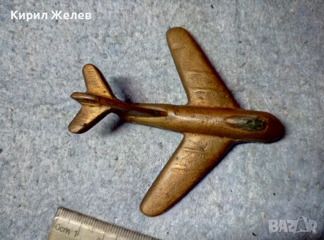 Старо МЕДНО САМОЛЕТЧЕ КОЛЕКЦИОНЕРСКА ФИГУРКА РЯДКО ТЕЖКО МАСИВНО РЪЧНА МАЙСТОРСКА ИЗРАБОТКА 47811, снимка 5 - Колекции - 47615964