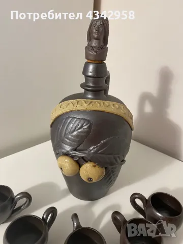 Vintage Trouville Calvados French Earthenware Figural Brandy Liquor Bottle 8", снимка 2 - Колекции - 49072702