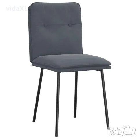 vidaXL Трапезни столове, 2 бр, тъмносиви, кадифе, снимка 2 - Столове - 56147560