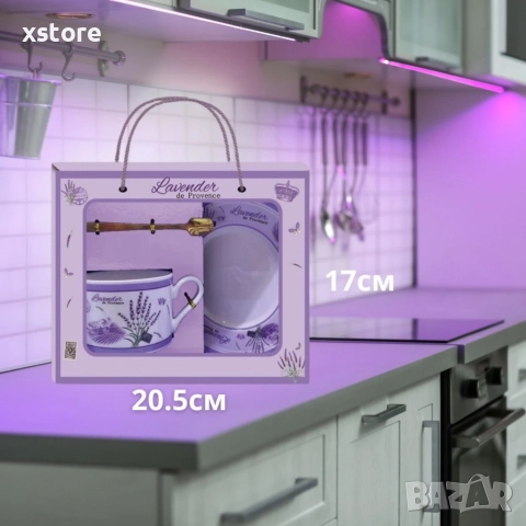 Комплект от 3 части, чашка с чинийка и лъжичка, снимка 9 - Чаши - 52712721