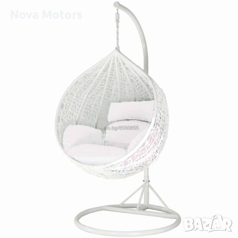 Голям Размер Градинска Люлка От Ратан - Цветове - Кафяв, Бял и Черен, снимка 3 - Градински мебели, декорация  - 40589271