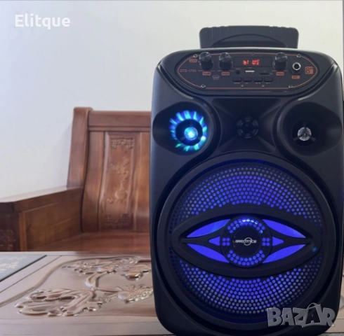 Преносима BluetootAh караоке тонколона 8'' с микрофон GTS-1700, снимка 5 - Тонколони - 52869915